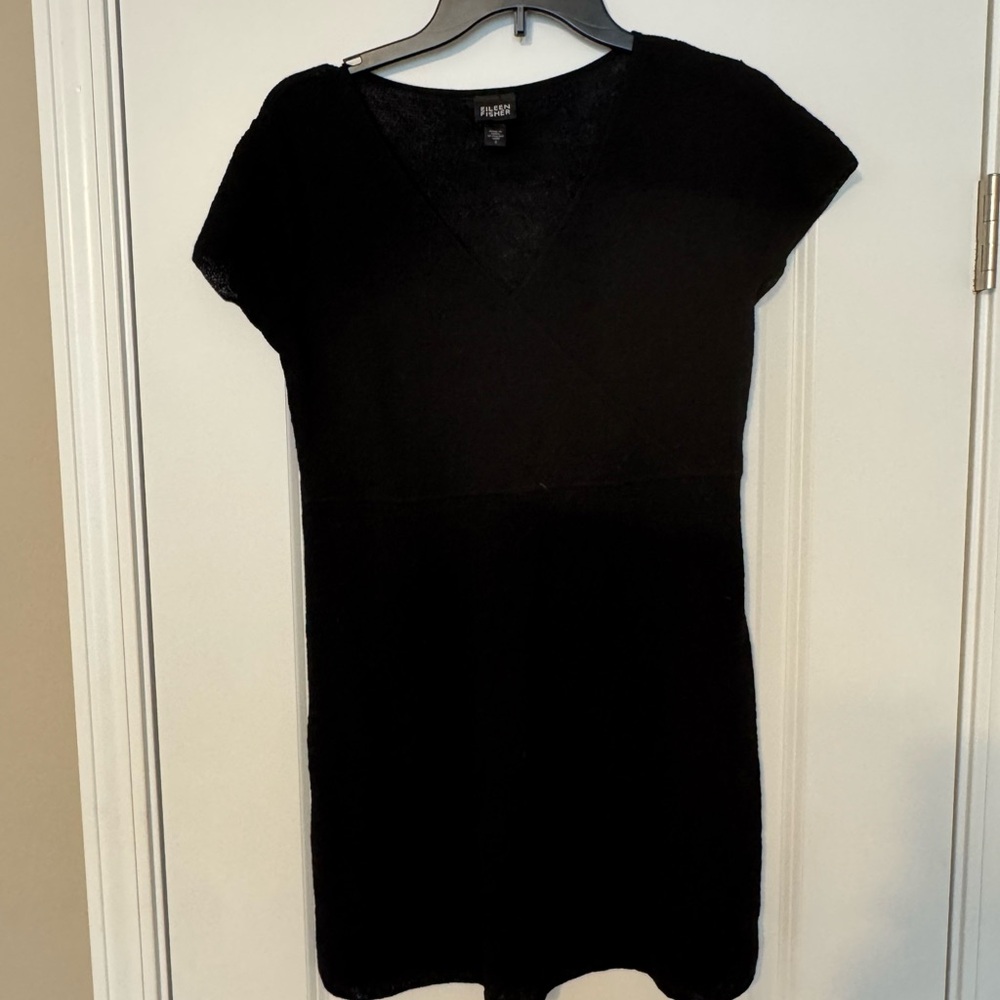 Eileen Fisher Black V-Neck Top